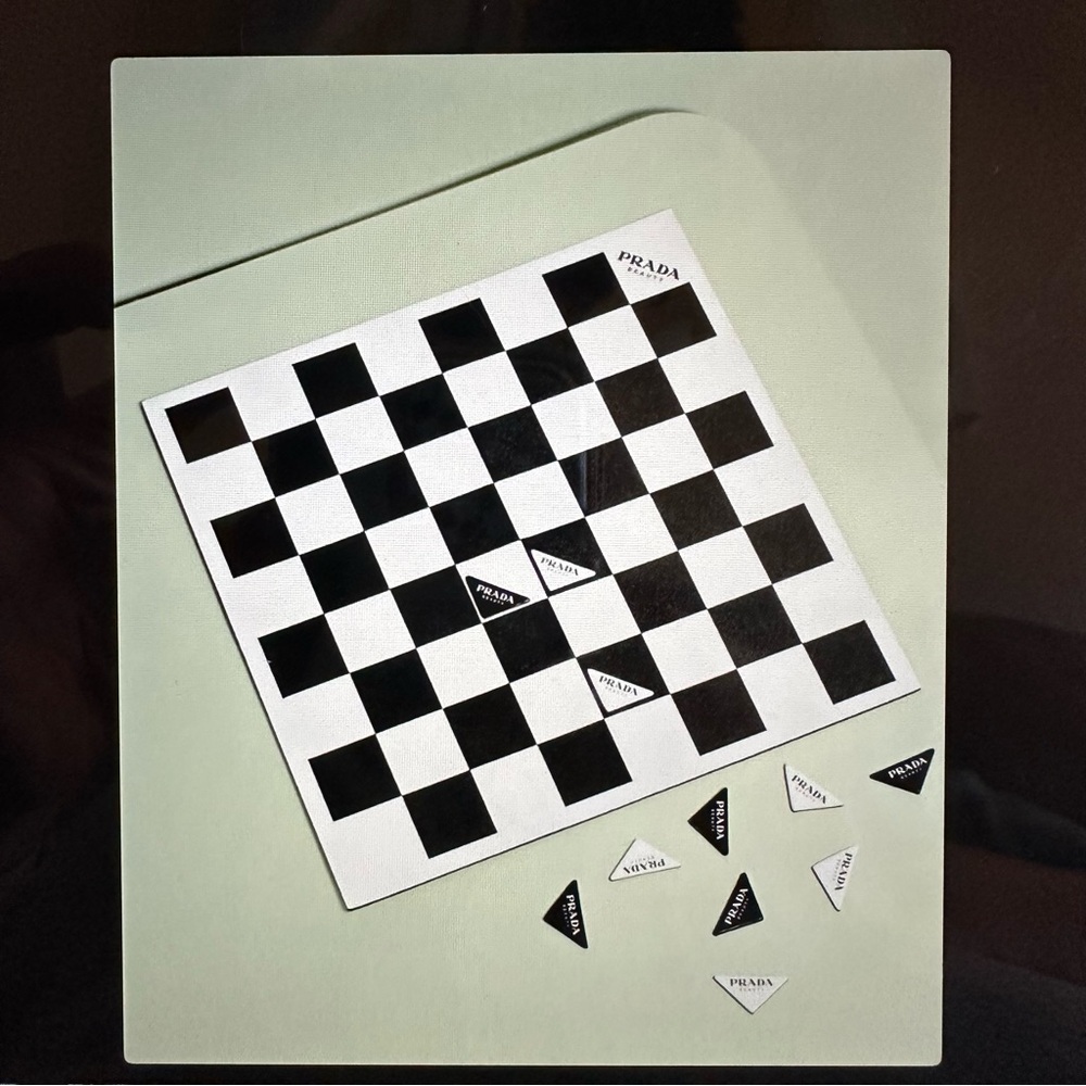 Authentic Limited edition Prada Beauty Checkers Set, Dice and Pouch